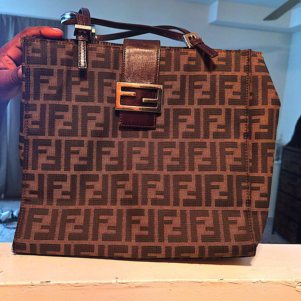 Fendi Brown FF Logo Handbag